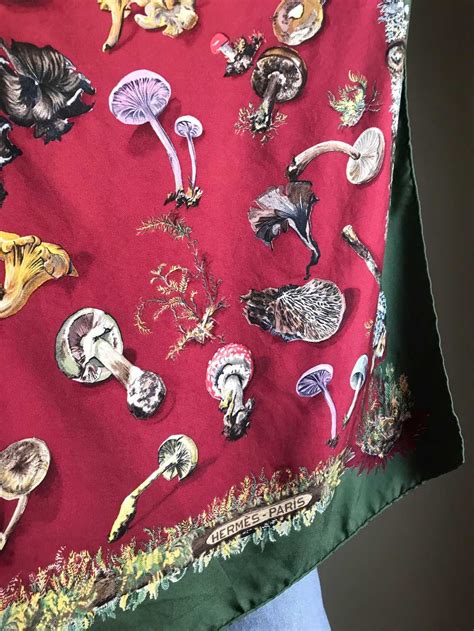 Hermès Champignons Mushrooms Silk Scarf .